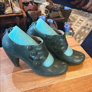 Miz Mooz Dark Green Leather Heels